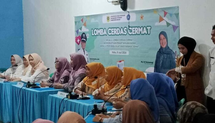 Kepala Desa Puspasari Adakan Lomba Cerdas Cermat Antar Kader Posyandu Dalam Rangka Ulang Tahun Desanya